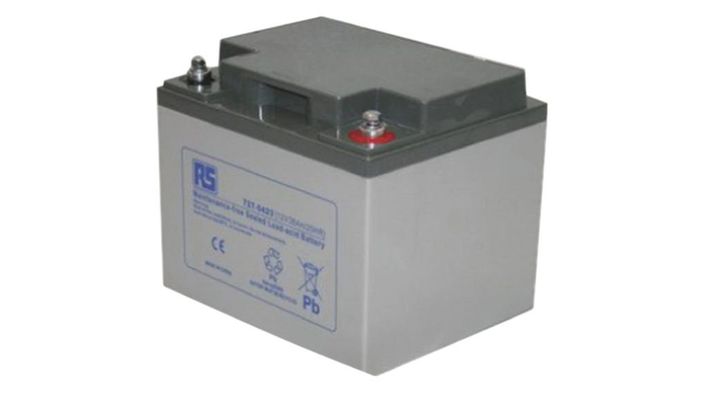 Rechargeable Battery, T6, Lead-Acid, 12V, 38Ah, Screw Terminal